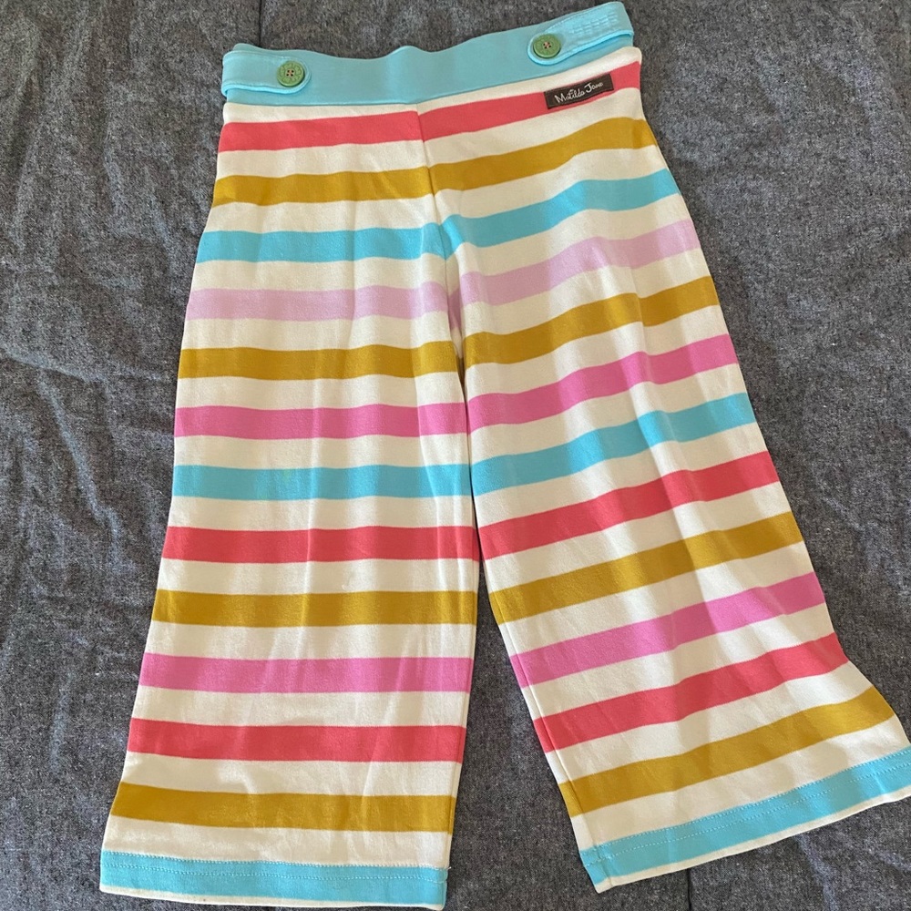 Matilda Jane, size 6, knit multi-stripe cropped straightees